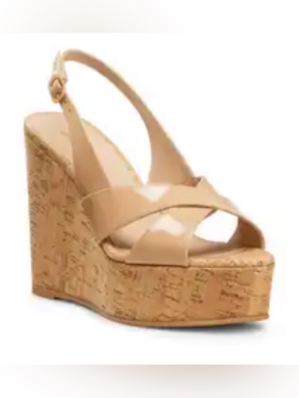 NWB Stuart Weitzman Dayna Beige Cork Platform Wedge Sandal size 7.5B